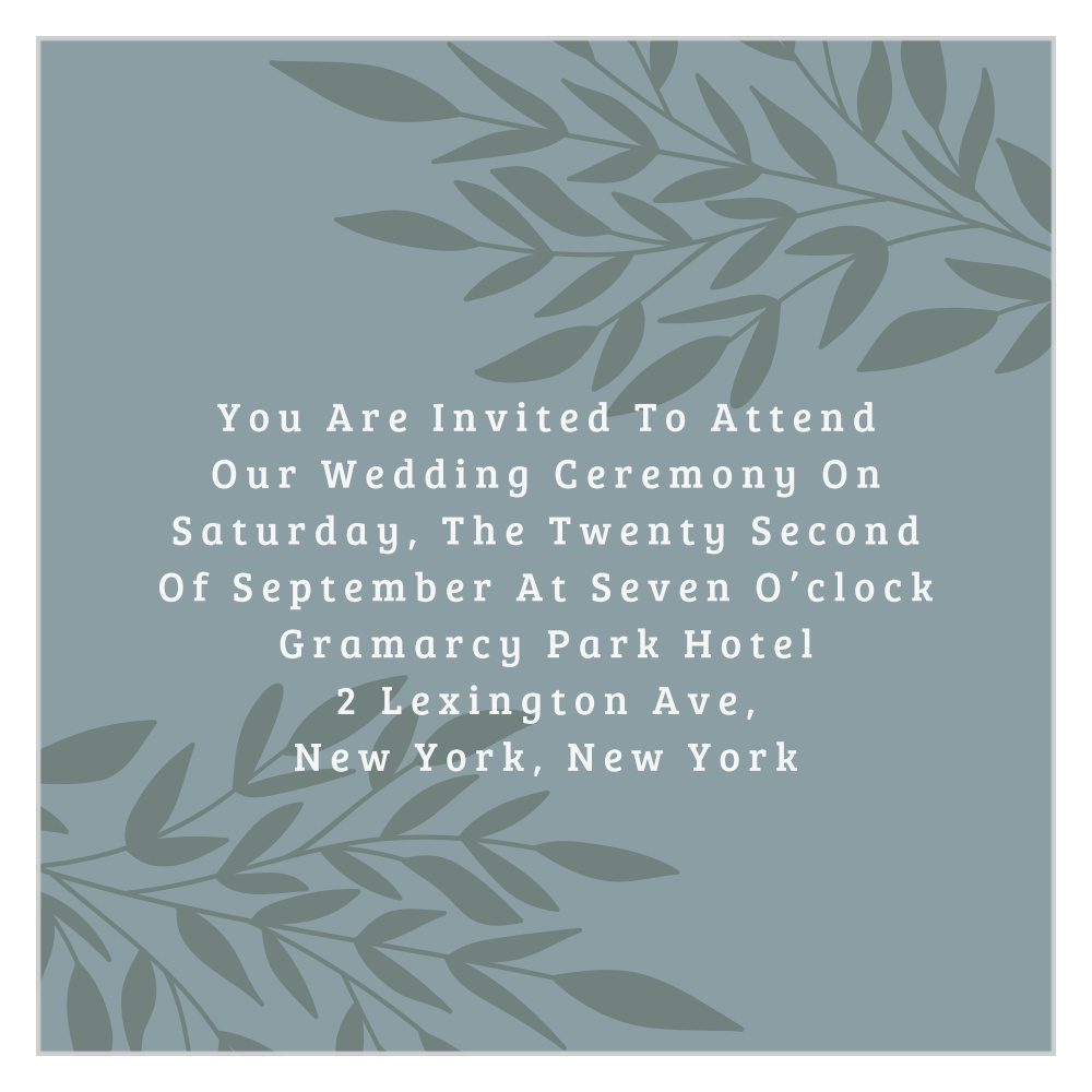 Lakeside Leaves Foil Ceremony Cards