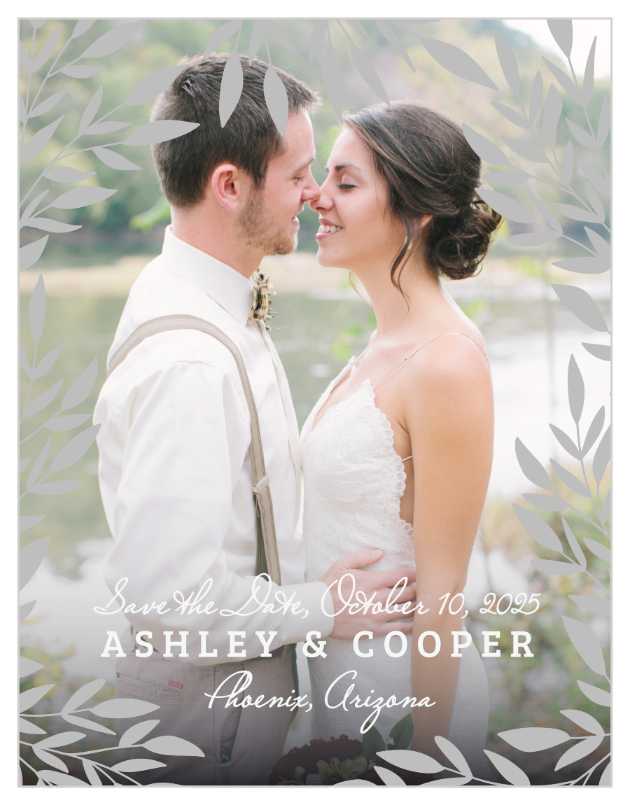 Lakeside Leaves Foil Save the Date Cards