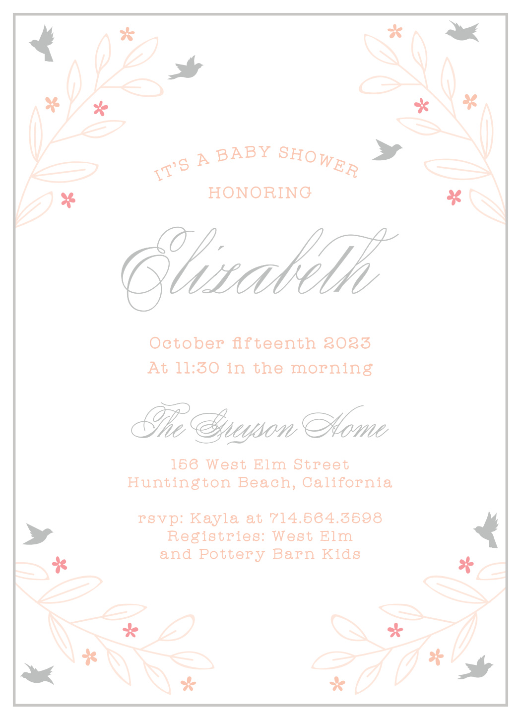In Flight Foil Baby Shower Invitations