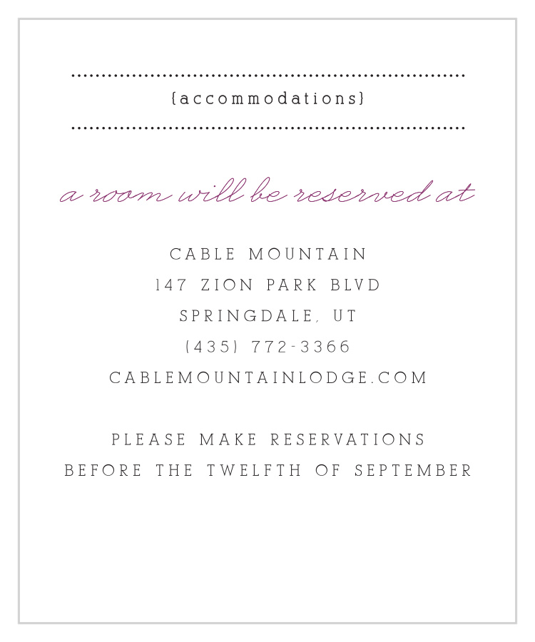 Clean & Classic Accommodation Cards