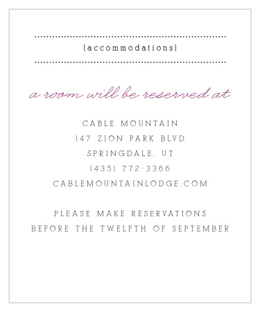 Clean & Classic Accommodation Cards