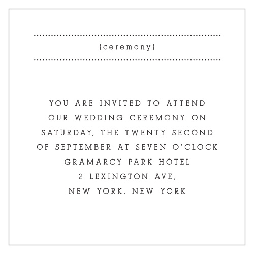 Clean & Classic Ceremony Cards