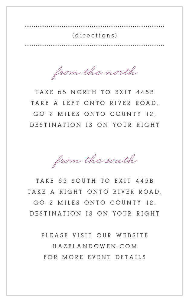 Clean & Classic Direction Cards