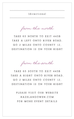 Clean & Classic Direction Cards