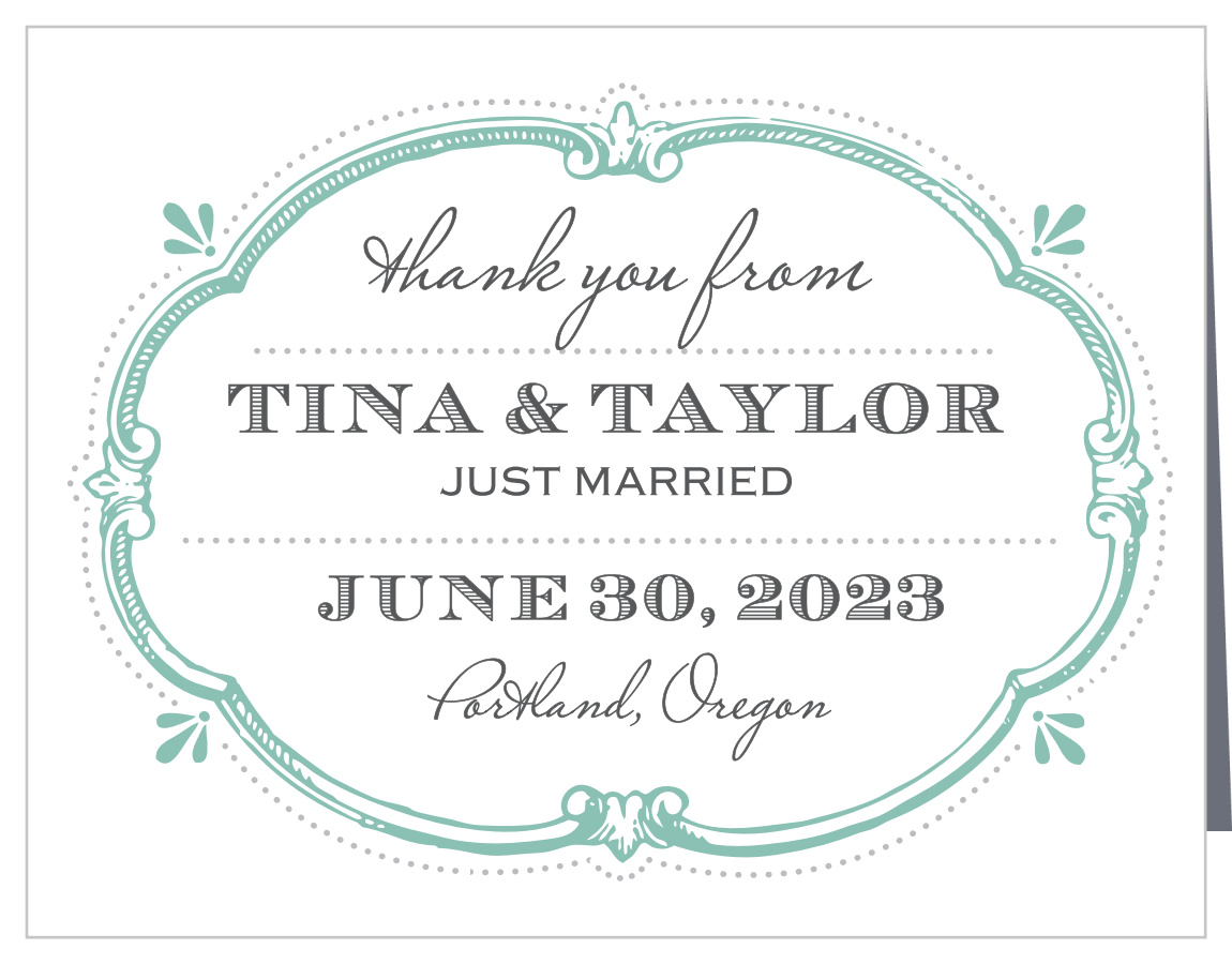 Vintage Label Wedding Thank You Cards