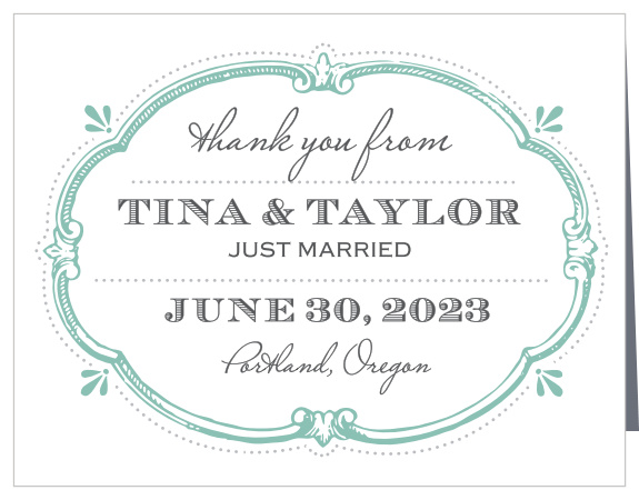 Vintage Label Wedding Thank You Cards