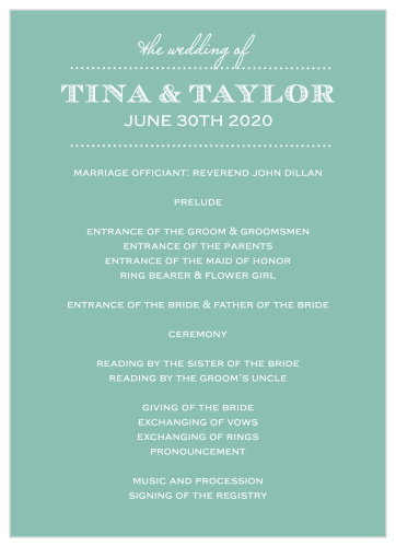 Vintage Label Wedding Programs