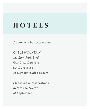 Sheer Stripe Accommodation Cards