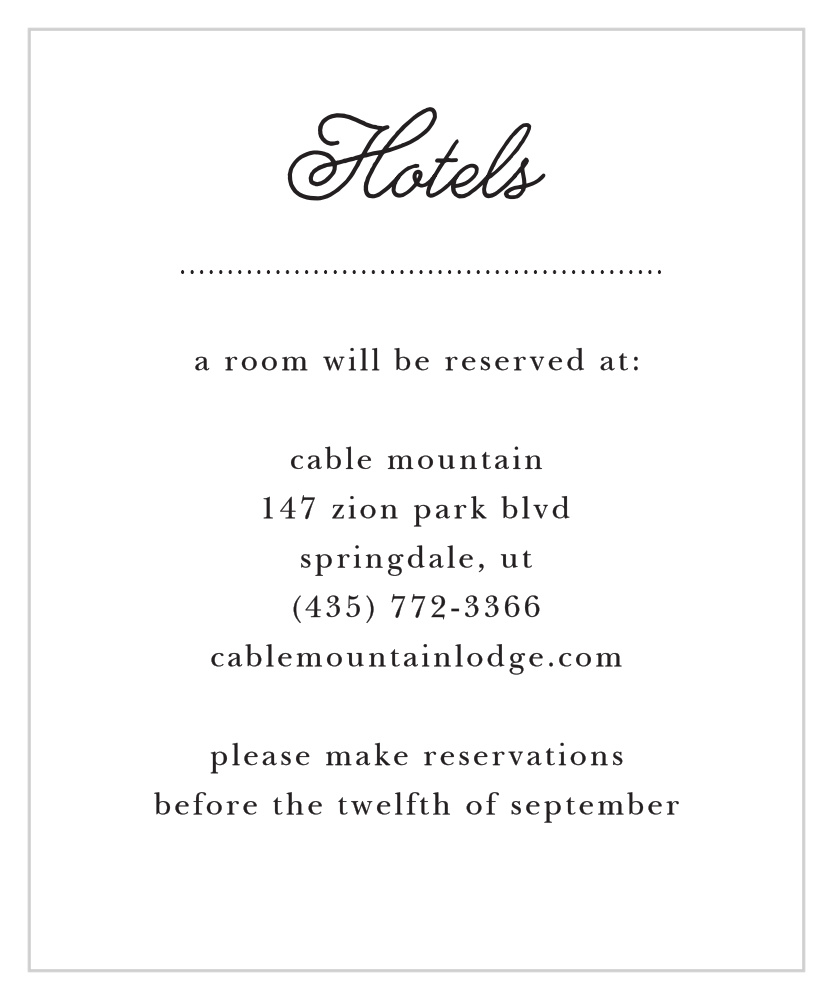 French Label Accommodation Cards