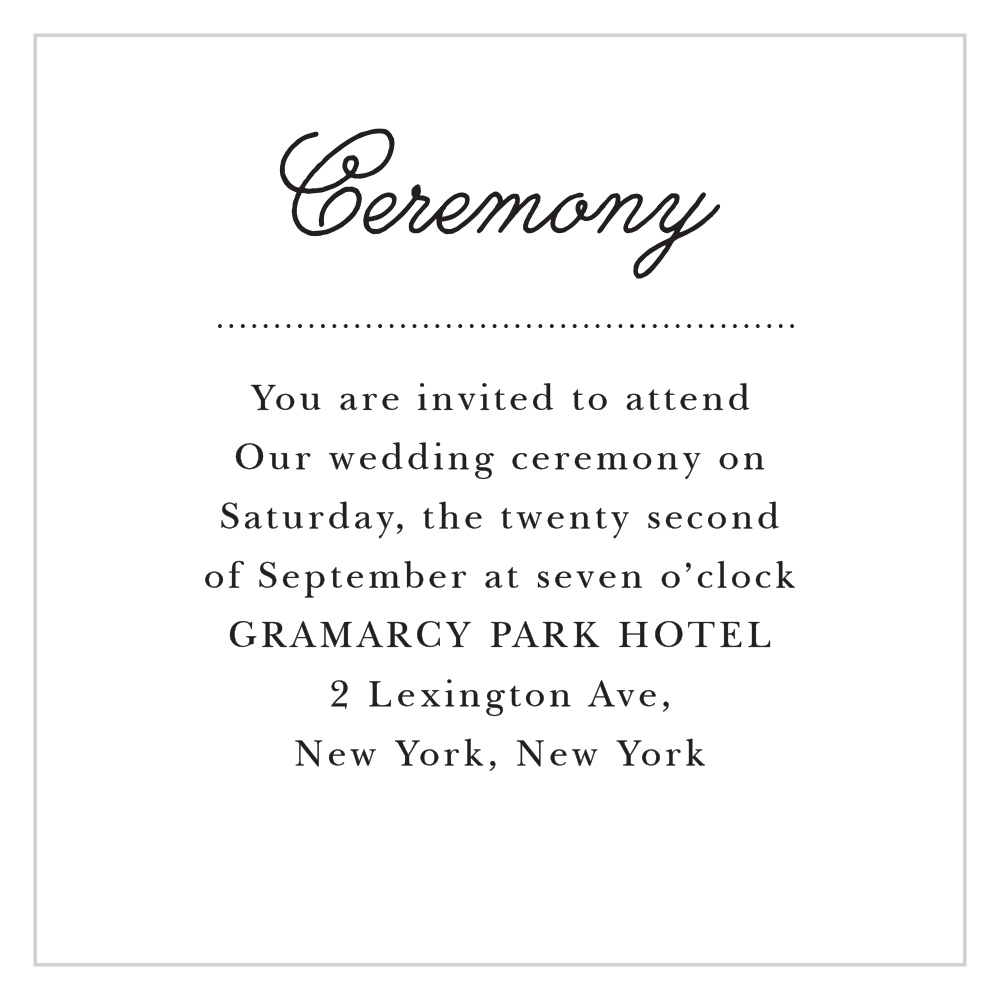 French Label Ceremony Cards