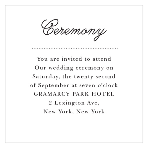 French Label Ceremony Cards