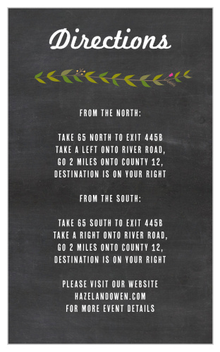 Chalkboard Wreath Direction Cards