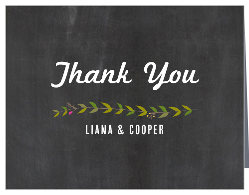 Chalkboard Wreath Wedding Thank You Cards