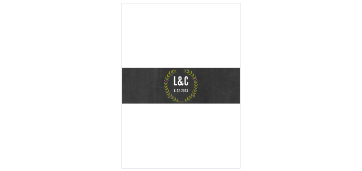 Chalkboard Wreath Wedding Belly Bands