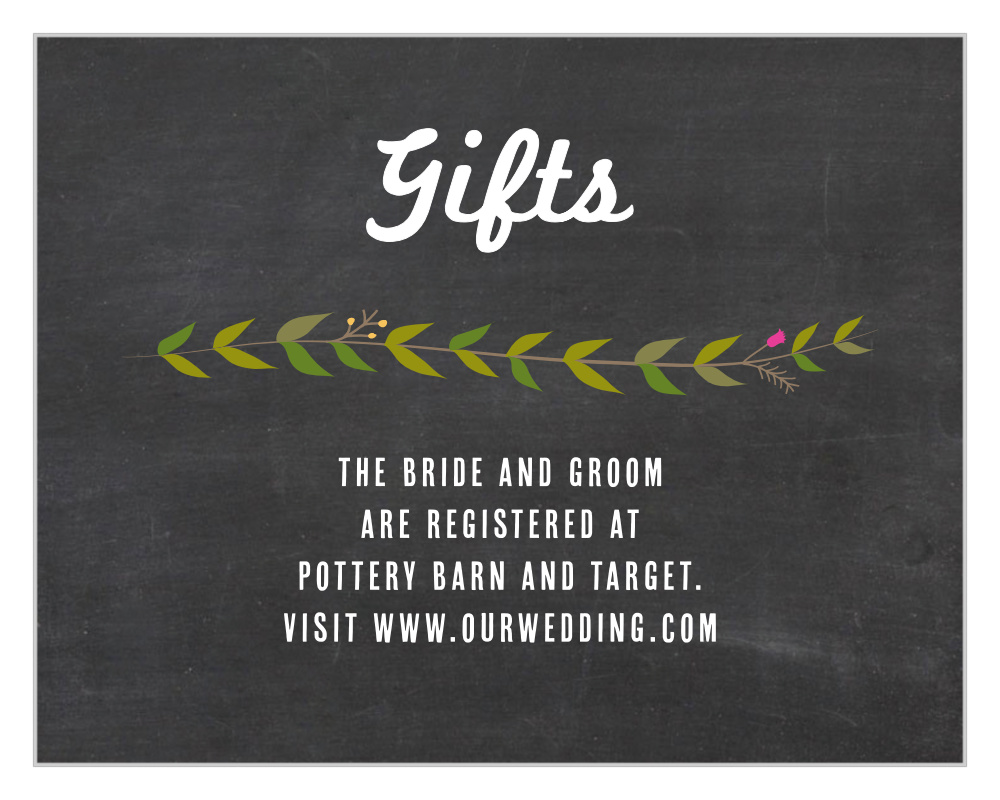 Chalkboard Wreath Registry Cards