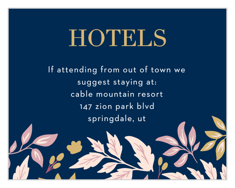 Floral Star Foil Bat Mitzvah Lodging Cards