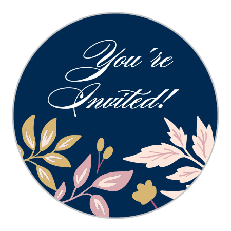 Floral Star Foil Bat Mitzvah Stickers
