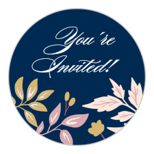 Floral Star Foil Bat Mitzvah Stickers