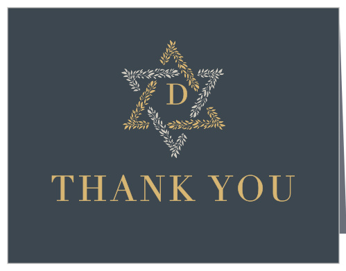 With a design as simple as it is beautiful, Star of David Foil Bar Mitzvah Thank You Cards will ensure that your guests feel valued.