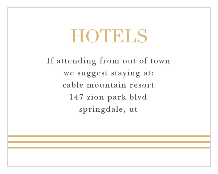 Star of David Foil Bar Mitzvah Lodging Cards