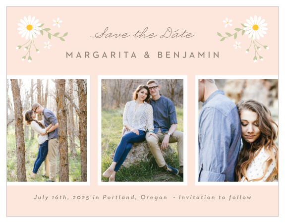 Family and friends will be rushing to their calendars to mark your wedding date when they see the look of our Summer Daisy Save the Date Magnets.