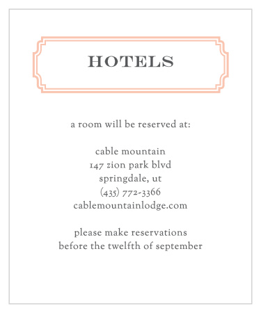 Utterly Chic Accommodation Cards