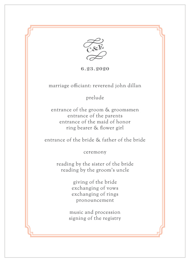 Utterly Chic Wedding Programs