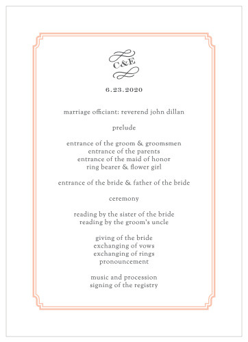 Utterly Chic Wedding Programs