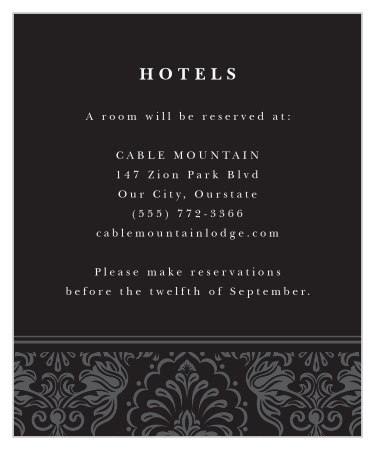 Formal Damask Accommodation Cards