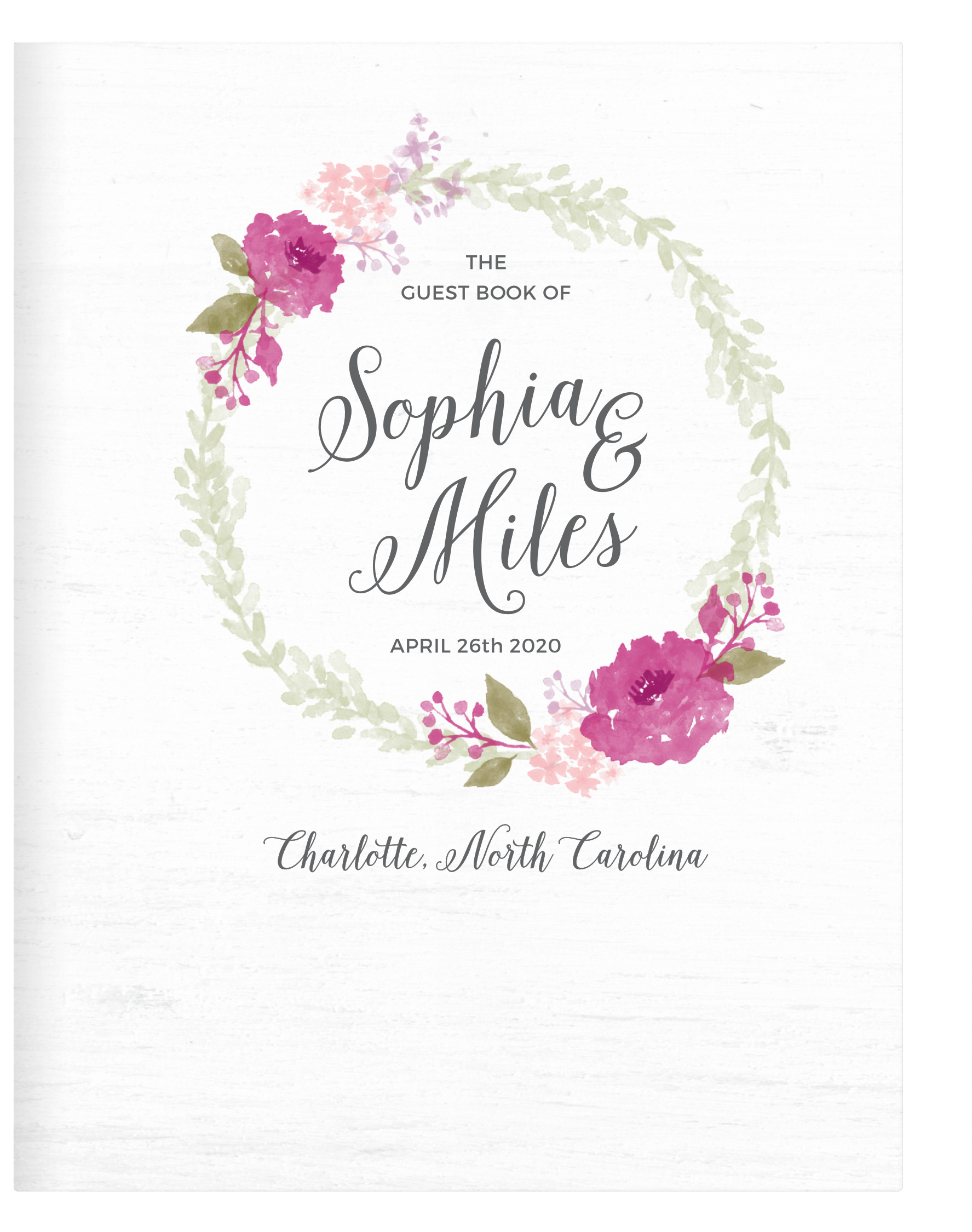 Watercolor Wreath Guest Book