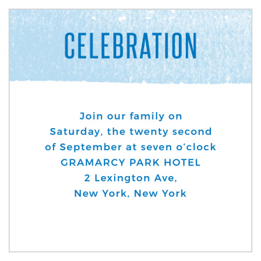 Watercolor Stripes Bar Mitzvah Reception Cards