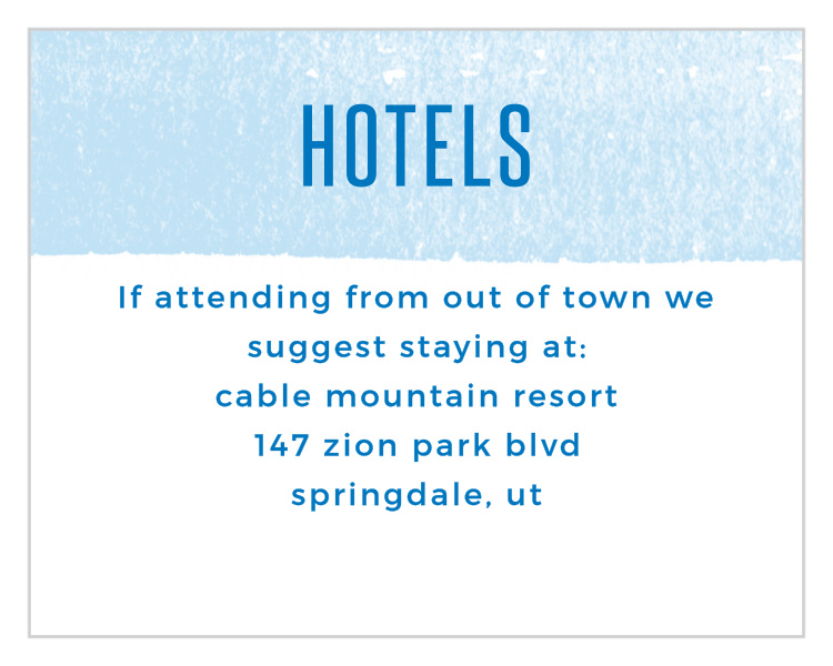 Watercolor Stripes Bar Mitzvah Lodging Cards