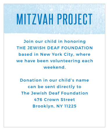 Watercolor Stripes Bar Mitzvah Project Cards