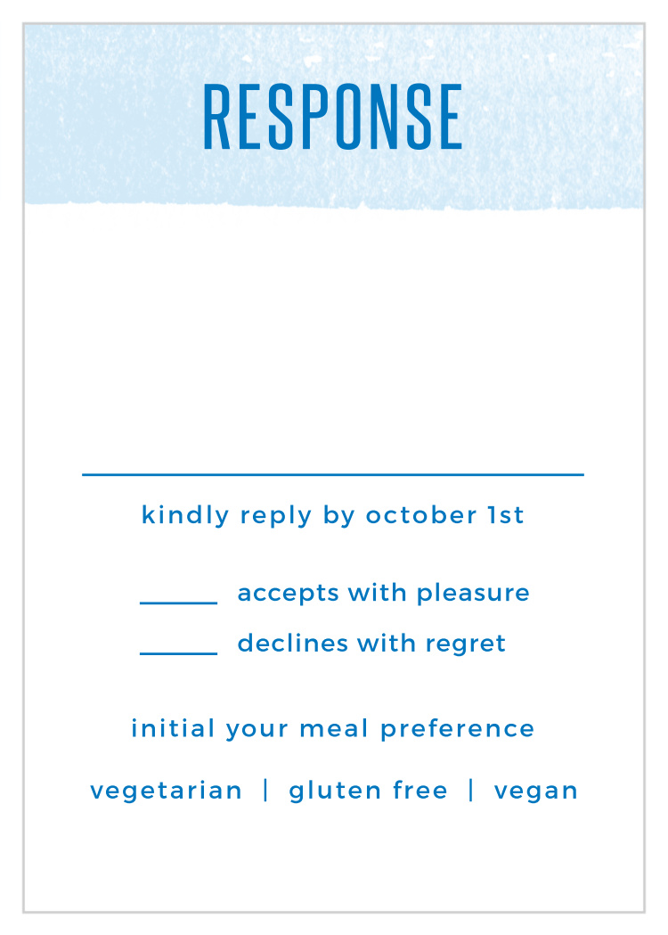 Watercolor Stripes Bar Mitzvah Response Card