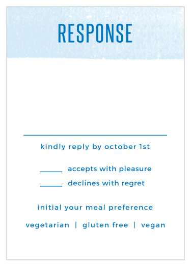 Watercolor Stripes Bar Mitzvah Response Card