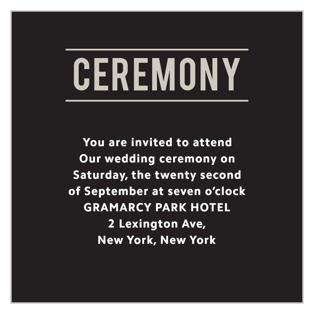 Zig Zags Ceremony Cards