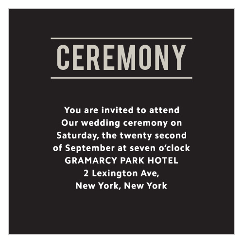 Zig Zags Ceremony Cards
