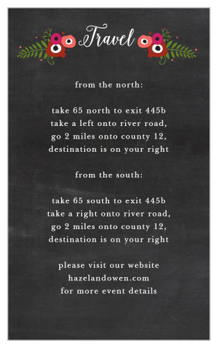 Chalkboard Blossom Direction Cards