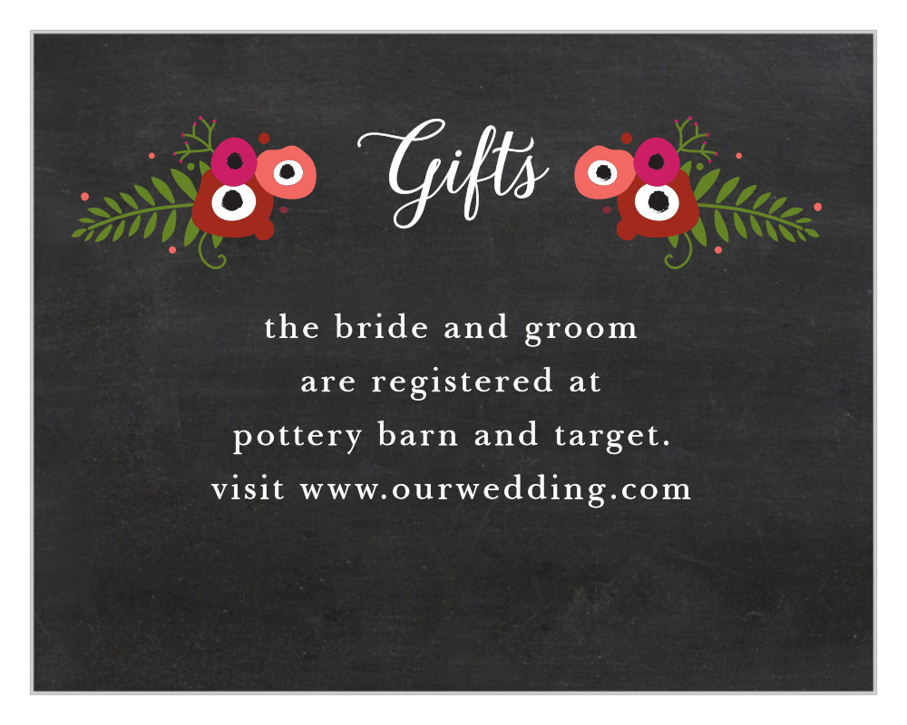 Chalkboard Blossom Registry Cards