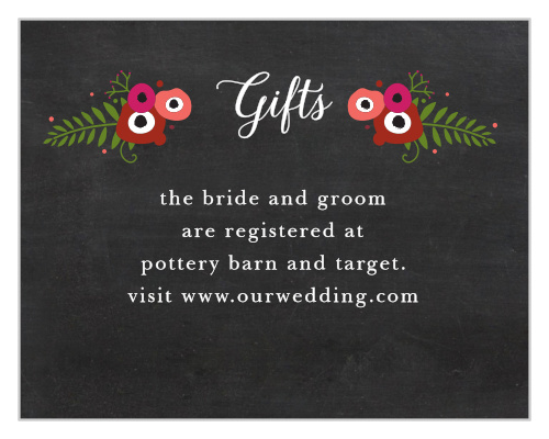 Chalkboard Blossom Registry Cards