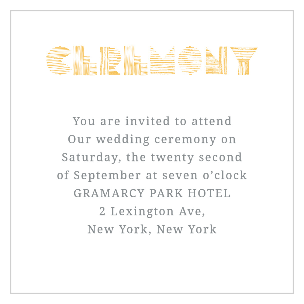Simply Sketched Ceremony Cards