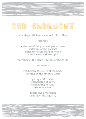 Simply Sketched Wedding Programs