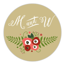 On a gold-colored background graced with delicate florals and subtle scripts, our Chalkboard Blossom Stickers are the perfect addition to your wedding day.