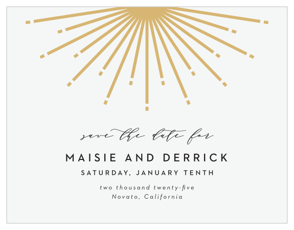 Announce your upcoming event with our elegant, modern Ornamental Badge Save the Date Magnets!