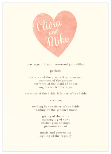 Simply in Love Wedding Programs