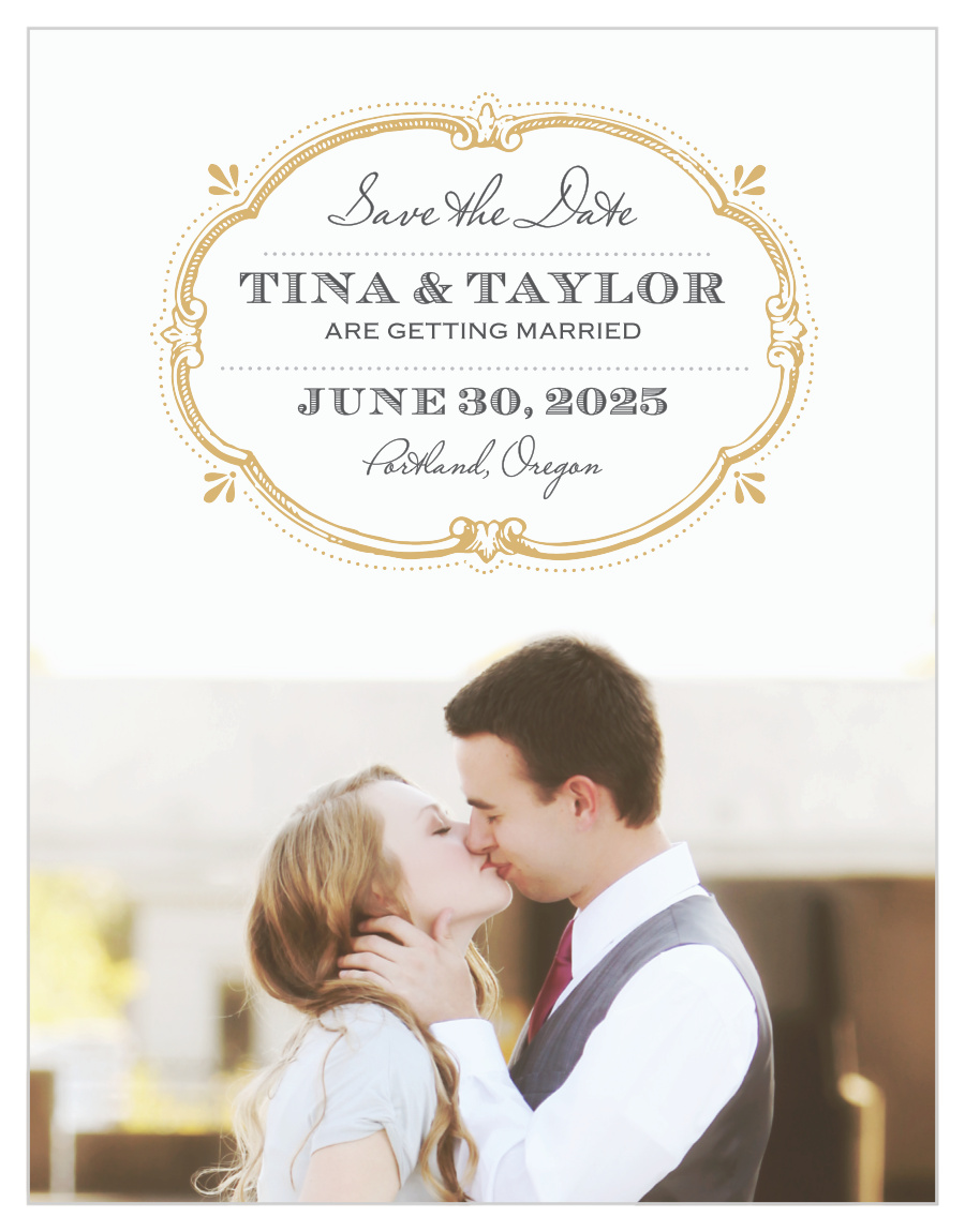 Vintage Label Foil Save the Date Magnets