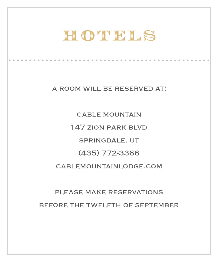 Vintage Label Foil Accommodation Cards