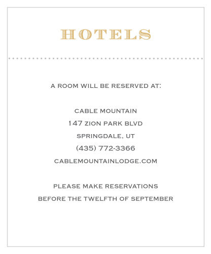 Vintage Label Foil Accommodation Cards