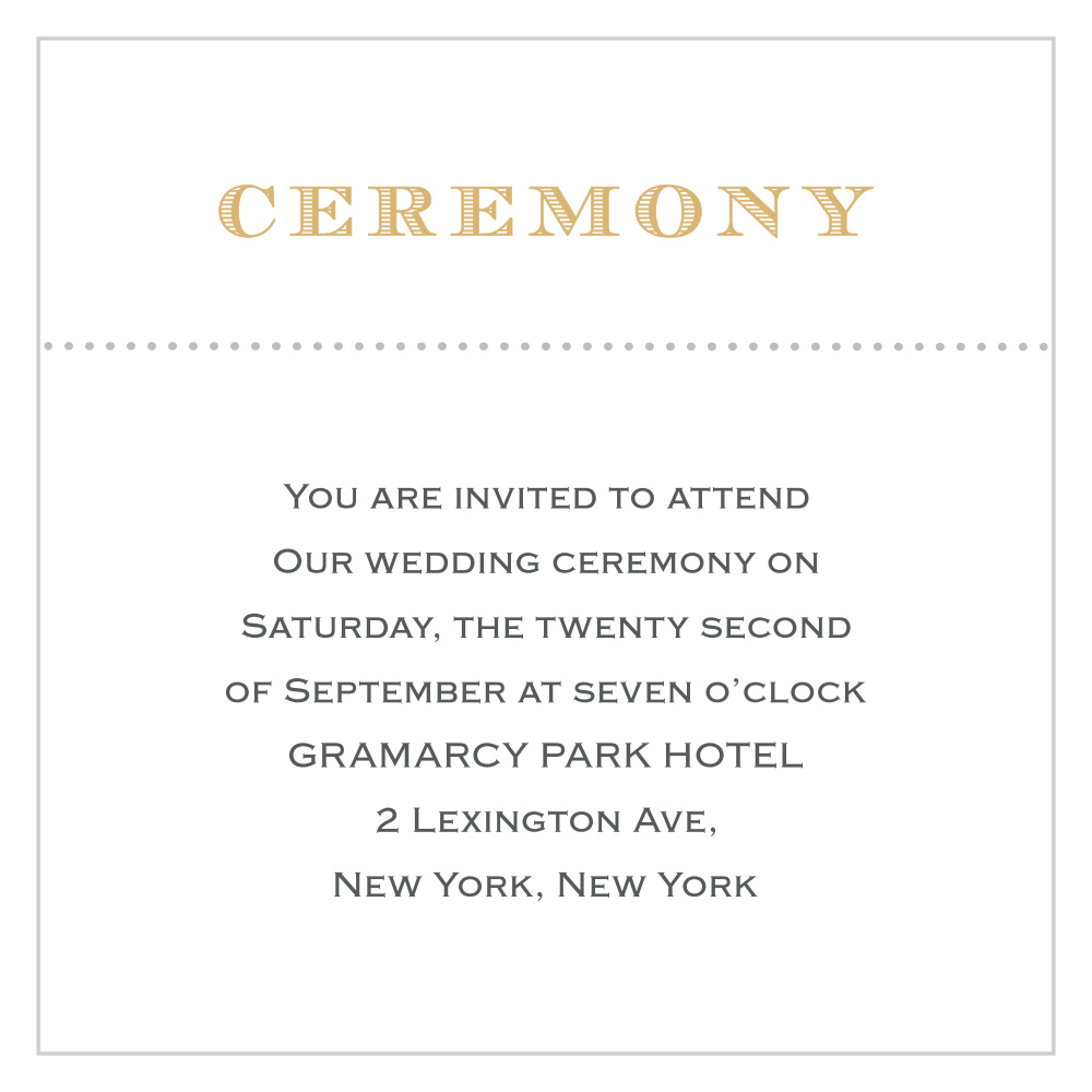 Vintage Label Foil Ceremony Cards