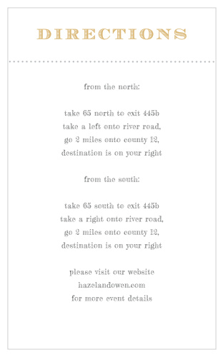 Vintage Label Foil Direction Cards